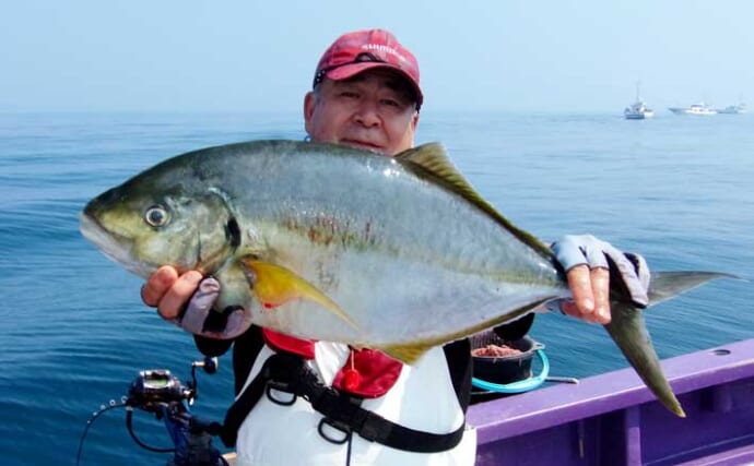 「船宿レコード4.42kgシマアジ現る！」大原沖のコマセ五目釣りで船中5尾＆イサキも好調【千葉】