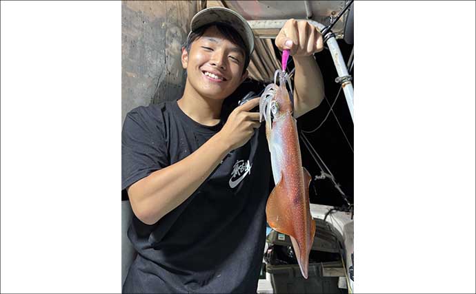 【沖釣り釣果速報】玄界灘の夜焚きイカ船で釣る人ケンサキイカ116尾！大剣サイズも登場（福岡）