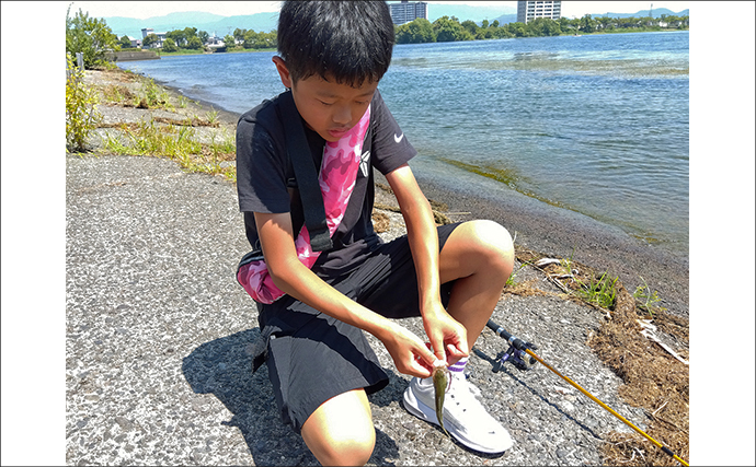 小学6年生が琵琶湖での陸っぱりバス釣りに挑戦！ソフトベイトで本命バス連打成功！