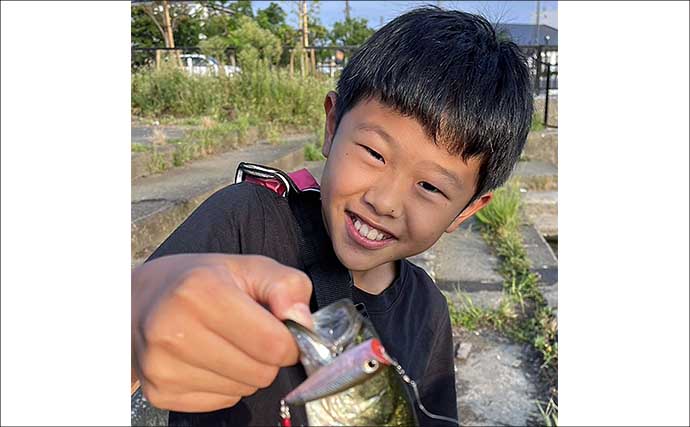 小学6年生が琵琶湖での陸っぱりバス釣りに挑戦！ソフトベイトで本命バス連打成功！