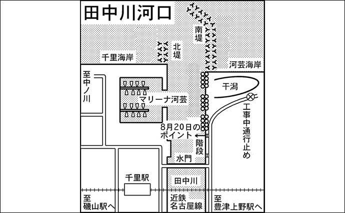 田中川河口のハゼ釣りで16.5cmを頭に38匹キャッチ！【三重】河口の階段下で好ヒット