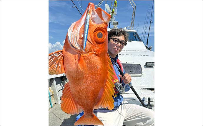 玄界灘のジギング＆タイラバ便でマダイ63cmをキャッチ【福岡】多彩な魚種で船内賑わう