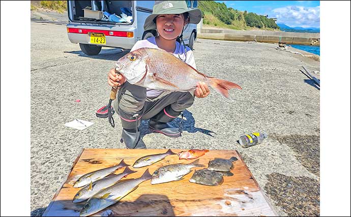 親子で挑んだ岩代沖カセ釣りで55cmマダイ手中【和歌山】イサキやメイチダイも好ヒット