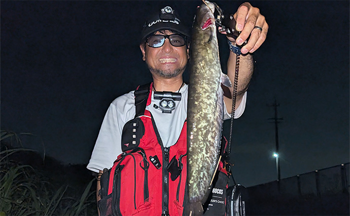 「バフッと炸裂バイト！」蟹江川のトップウォーターゲームで40cmナマズを手中【愛知】