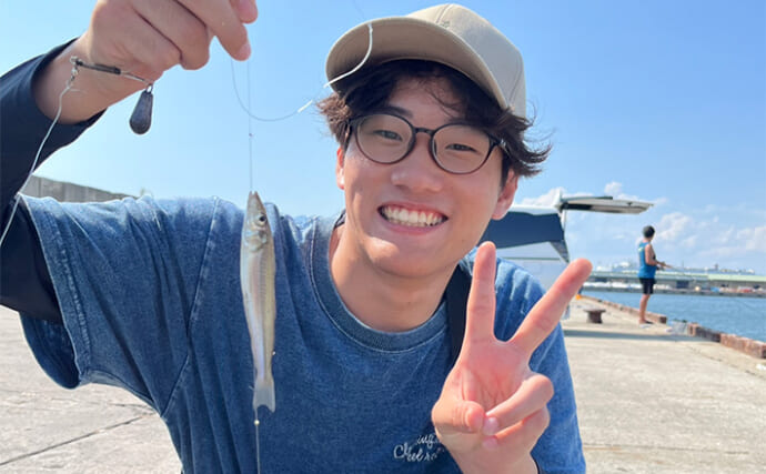 大阪湾の波止でのチョイ投げ釣りでキス爆釣を堪能【泉大津】10mの至近距離で連発