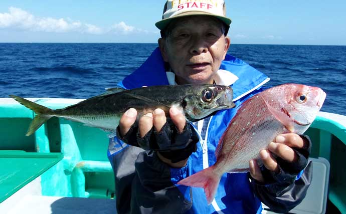 片貝沖の五目釣りで大アジ連発！【千葉】本命ハナダイはやや控えめな結果に