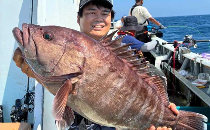 【沖釣り釣果速報】泳がせ釣りで5kg超マハタを手中！金洲五目では多彩な魚種がヒット（愛知・静岡）