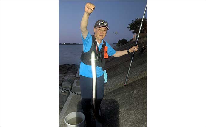 宮川の投げ釣りで良型ウナギ4匹キャッチ！【三重】潮の変化と仕掛け工夫が奏功