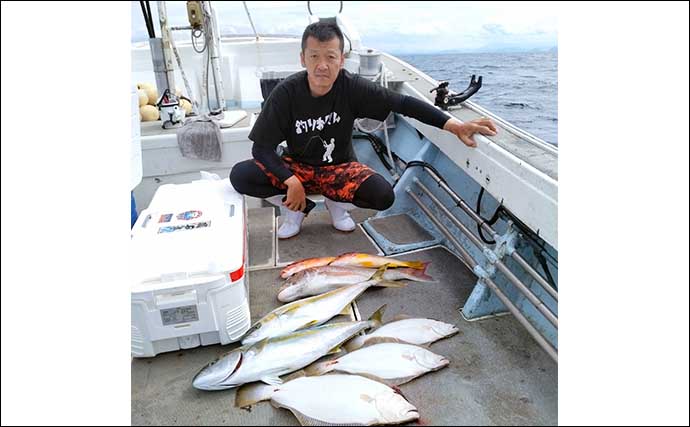 【沖釣り釣果速報】落とし込み釣りでヒラマサ107cm浮上！エサ付き抜群で青物ラッシュ！（福岡）
