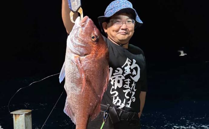 【沖釣り釣果速報】泳がせ釣りで良型マダイ浮上！タチウオ便は指5本級も混じり好調（福岡）
