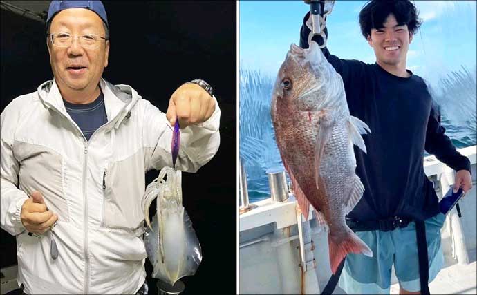 関西エリアの【船釣り特選釣果】ディープタイラバで大ダイ72cm！ティップランではアオリイカ連発