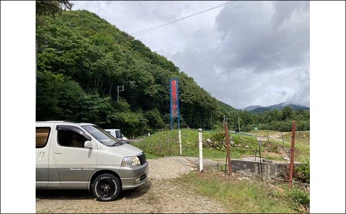 『鹿島槍ガーデン』で45cm筆頭にニジマス8尾【長野】濁った水色を「沈める釣り」で攻略
