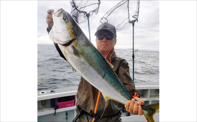 【沖のルアー釣果速報】持ち上がらないほどの重量感！ジギング船で7kg超えブリ手中に歓喜（愛知）