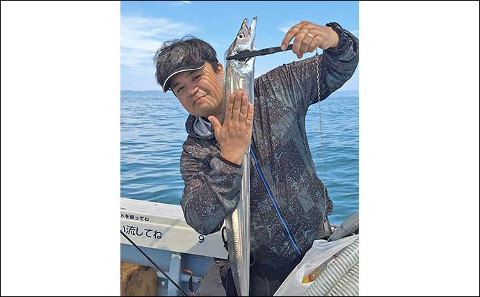 豊後水道エリアのテンヤタチウオ釣りで指5本幅の良型手中【山口】二枚潮を読み切り攻略成功