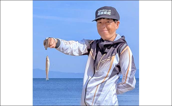 気比の松原の投げ釣りで19.5cm良型シロギスをキャッチ【福井】小ハリ変更＆サオさびきで快釣