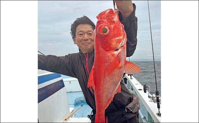 「深場で本命連発！」下田沖のキンメジギングで全員安打達成【静岡・ひがし丸】