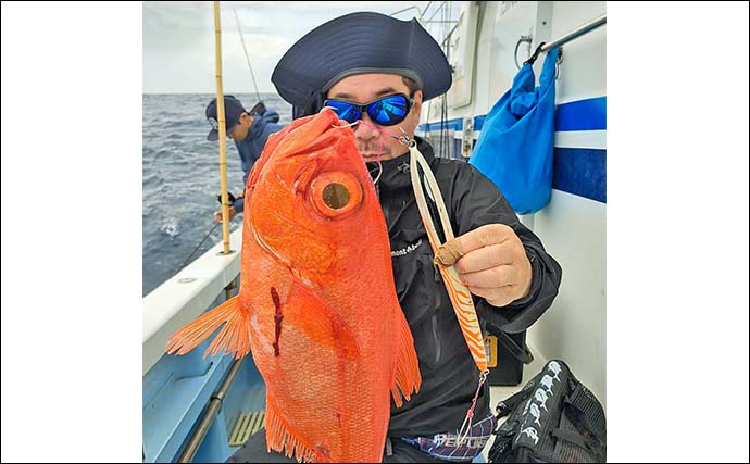 「深場で本命連発！」下田沖のキンメジギングで全員安打達成【静岡・ひがし丸】
