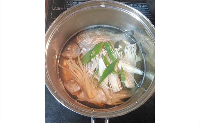 釣れた若魚で作るレシピ：シバチンの吸い物　傷ついた個体を美味しくいただこう