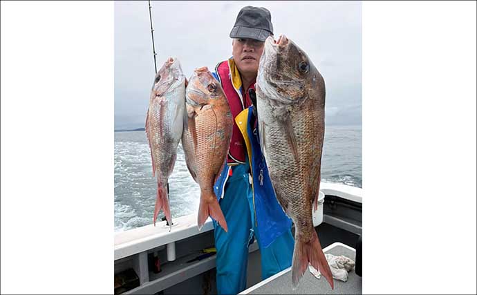 【沖釣り釣果速報】五目釣りで1kg級交じりにシマアジ全員安打！竿頭は7匹確保（愛知・静岡）