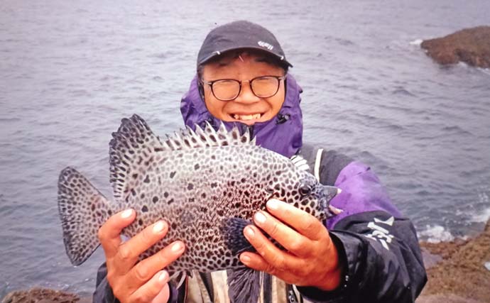 「潮変わりで状況一変！」沖磯の石物釣りで1kg超えイシガキダイやゲストのブダイを好捕【神奈川】