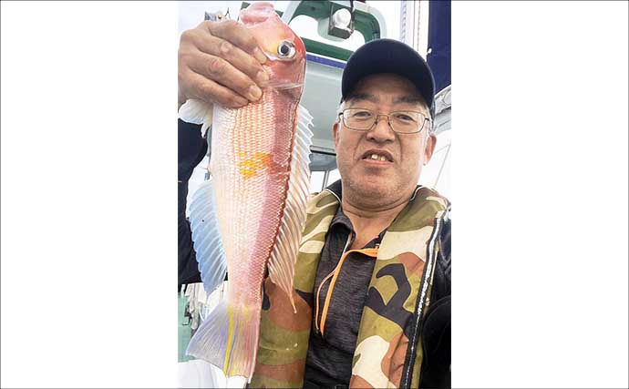 相良沖の底物五目釣りで35cmシロアマダイ手中！【静岡】アマダイ8匹＆キダイも50匹超え