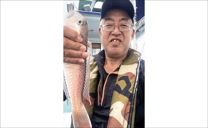 相良沖の底物五目釣りで35cmシロアマダイ手中！【静岡】アマダイ8匹＆キダイも50匹超え