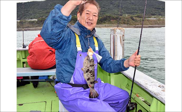 伊良湖沖のカットウ釣りで良型ヒガンフグ＆カワハギ続々【愛知】船宿の身欠き処理で持ち帰りも安心