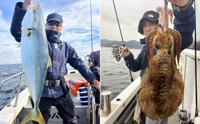 関西エリアの【船釣り特選釣果】ジギングで良型ブリ連発＆ナイトティップランではアオリ快釣
