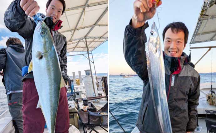 関西エリアの【船釣り特選釣果】ジギングで良型ブリ連発＆ナイトティップランではアオリ快釣