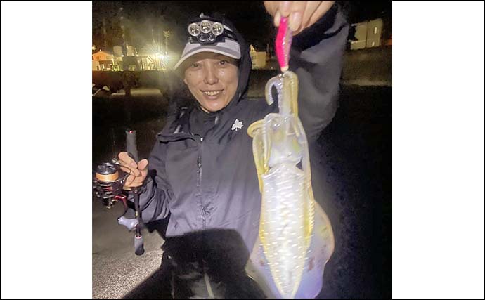 越前海岸の陸っぱりエギングで良型アオリイカ連発！【福井】胴長20cm超え含む2人で8匹の好釣果