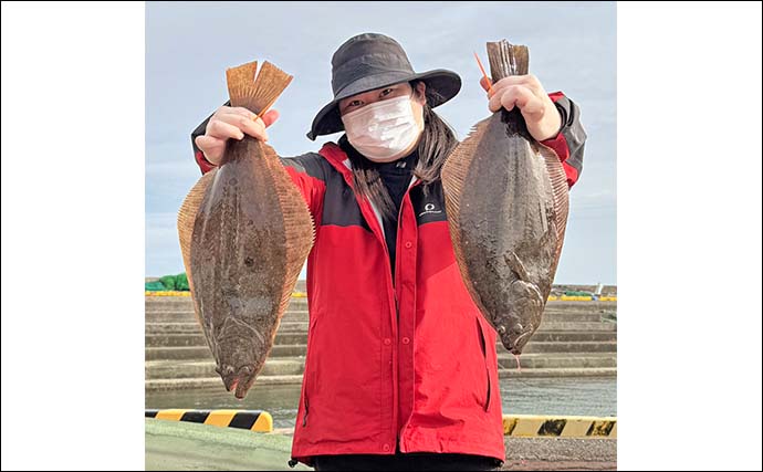 周防灘の泳がせ釣りで75cm大判を筆頭に船中8尾のヒラメを手中【山口】青物や根魚もヒット！