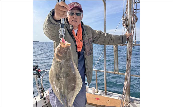 周防灘の泳がせ釣りで75cm大判を筆頭に船中8尾のヒラメを手中【山口】青物や根魚もヒット！