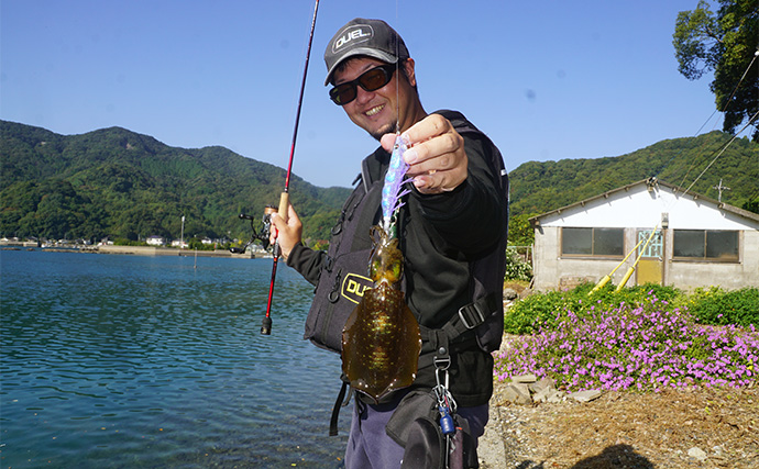 「まさにエギングパラダイス！」DUELのエギ4種を駆使して良型アオリイカ捕獲成功【天草】