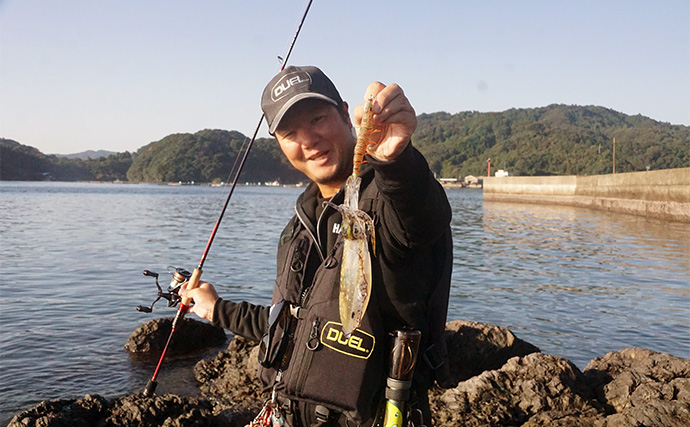 「まさにエギングパラダイス！」DUELのエギ4種を駆使して良型アオリイカ捕獲成功【天草】