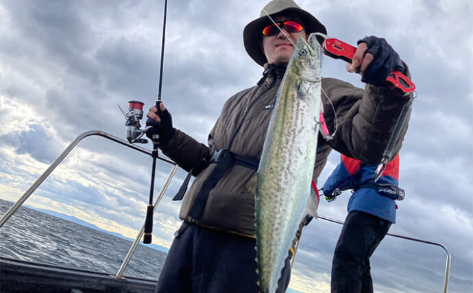 奥伊勢湾のサワラキャスティングゲームで60cm級サゴシ手中　スロージャークに反応