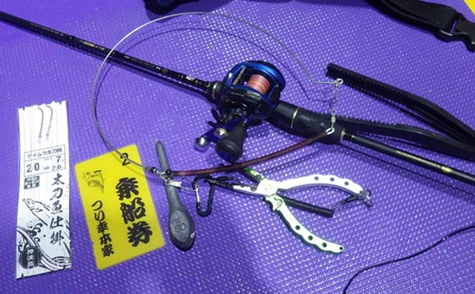 東京湾の天秤タチウオ釣りで16匹【川崎・つり幸】 細かなシャクリに好反応