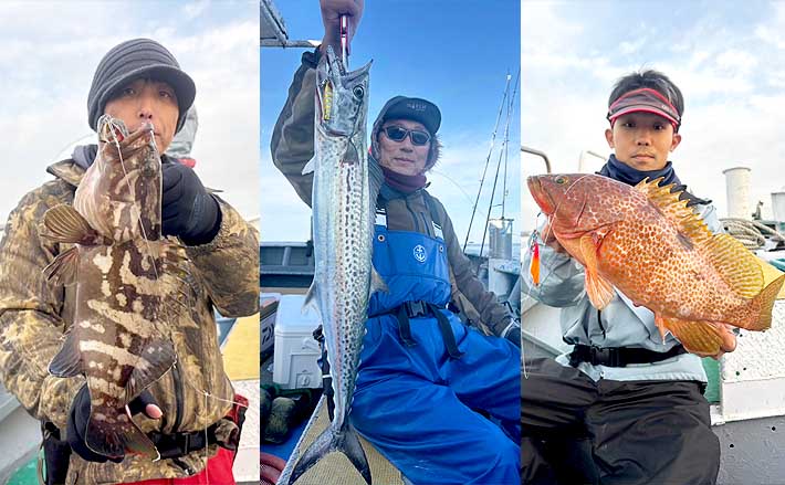 沖のルアー釣果速報】SLJ＆タイラバ便で多彩な釣果！クエ・サワラ