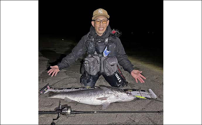 「オオニベ102cmが砂浜に降臨！」遠州灘サーフのルアーゲームでメーター超え達成【静岡】