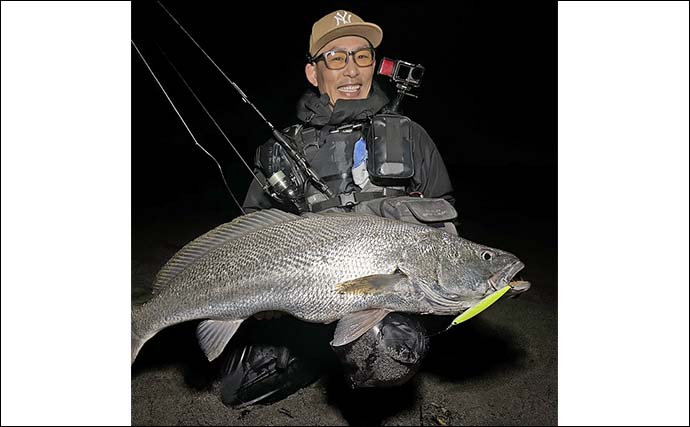 「オオニベ102cmが砂浜に降臨！」遠州灘サーフのルアーゲームでメーター超え達成【静岡】