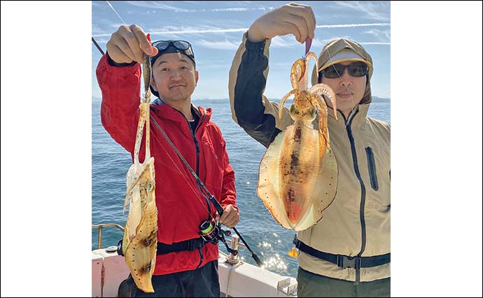 唐津沖のティップランエギングで1kg超アオリイカ手中【佐賀】無風コンディションを攻略