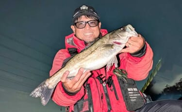 ナイトシーバスゲームで55cm級を手中【愛知・衣浦周辺河川】ベイトが溜…