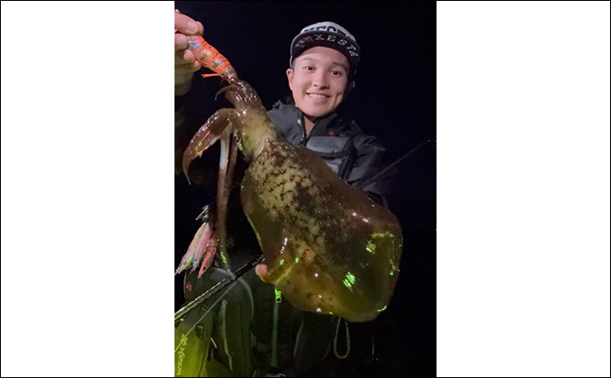 伊豆東海岸エギングで良型アオリイカ4杯をキャッチ【静岡】夕マヅメの時合いを攻略