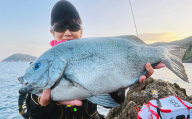 磯フカセ釣りで48cmクロ（メジナ）が浮上！【大分】好ゲストにシマアジ…