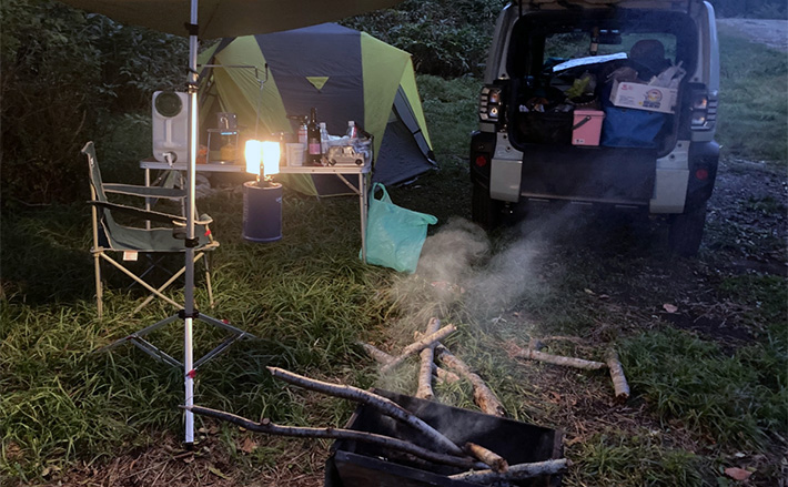 渓流釣りオフはオートソロキャンプで整える