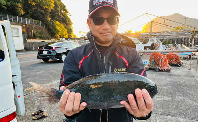 沖磯フカセ釣りで37cmクロを好捕！【大分・大和丸】30cm級クロは入れ食い