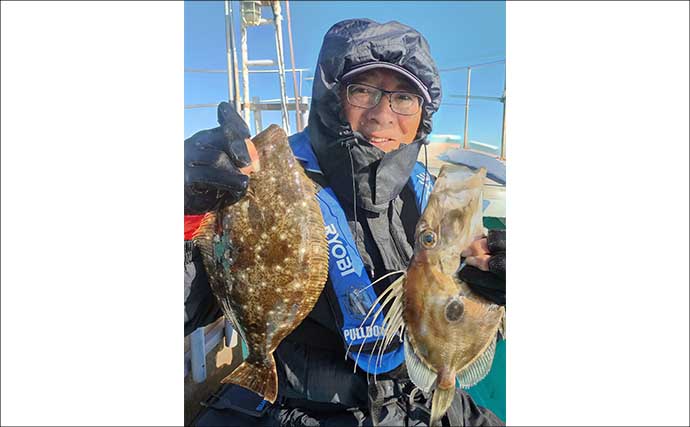 日立沖のヒラメ釣りで船中ほぼ全員が2尾以上をキャッチ【茨城】別船で5kg超えも登場