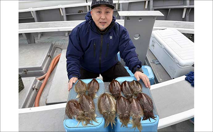【沖釣り釣果速報】肉厚コウイカが各船で好調！竿頭11匹で入れ乗りタイムも（愛知）