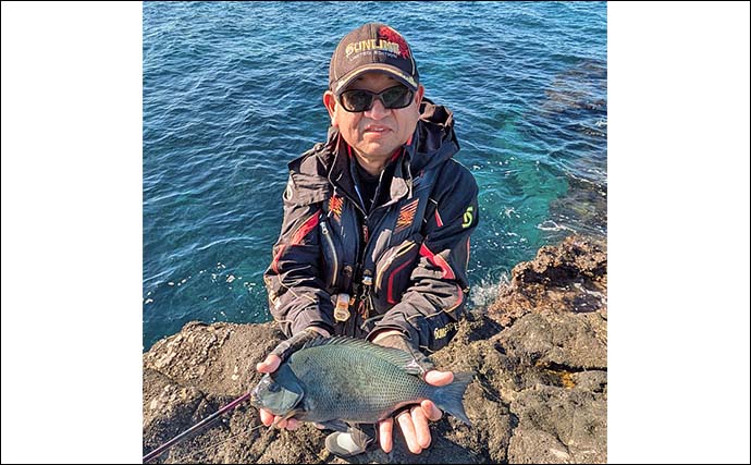 諸磯フカセ釣りで良型メジナ好反応！　当日最大37cmを手中【神奈川・三浦半島】