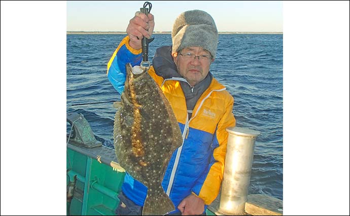 イワシの泳がせ釣りで62cm頭にヒラメ好捕【茨城】船中1～6尾と数も安定