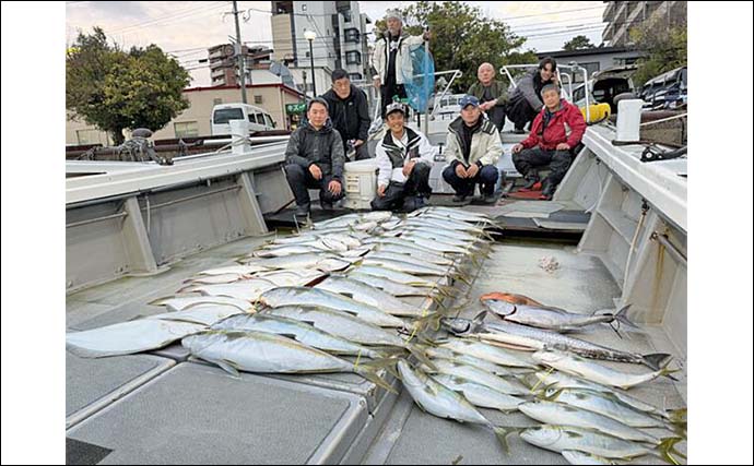 糸島半島沖の泳がせ釣りで70cm級ヤズ手中【福岡・幸風】良型ヒラメ＆アコウもヒット